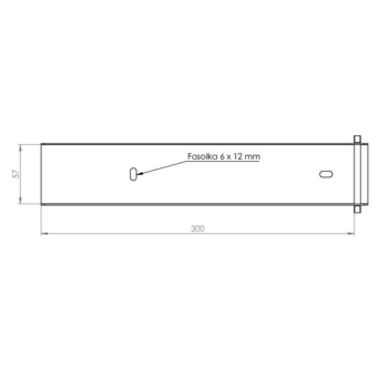 Ceownik łącznik uchwyt do podmurówki 55x300 czarny