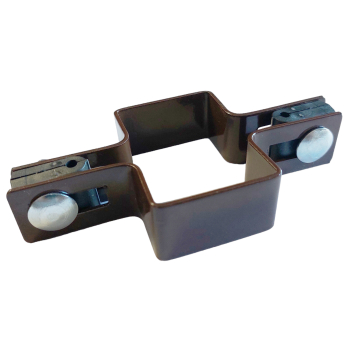 Obejma ogrodzeniowa słupka pośrednia do paneli 60x40 brązowa RAL 8017