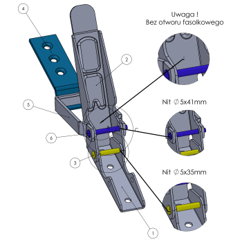 Zamknięcie burtowe zaczep burty blacha 310 x 30 mm