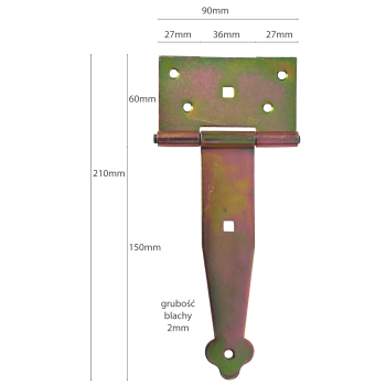 Zawias budowlany altanowy 200 mm ocynk