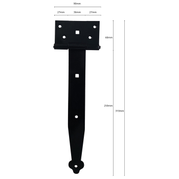 Zawias budowlany altanowy 300 mm czarny