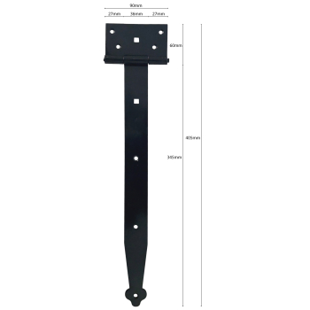 Zawias budowlany altanowy 400 mm czarny