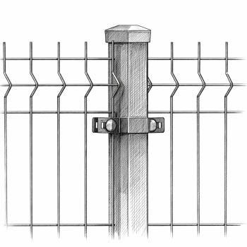 Obejma ogrodzeniowa słupka pośrednia do paneli 60x40 ocynk galwaniczny