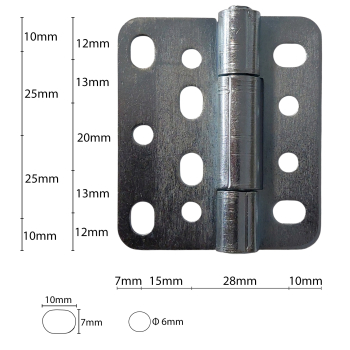 Zawias profilowy niesymetryczny 60x70mm